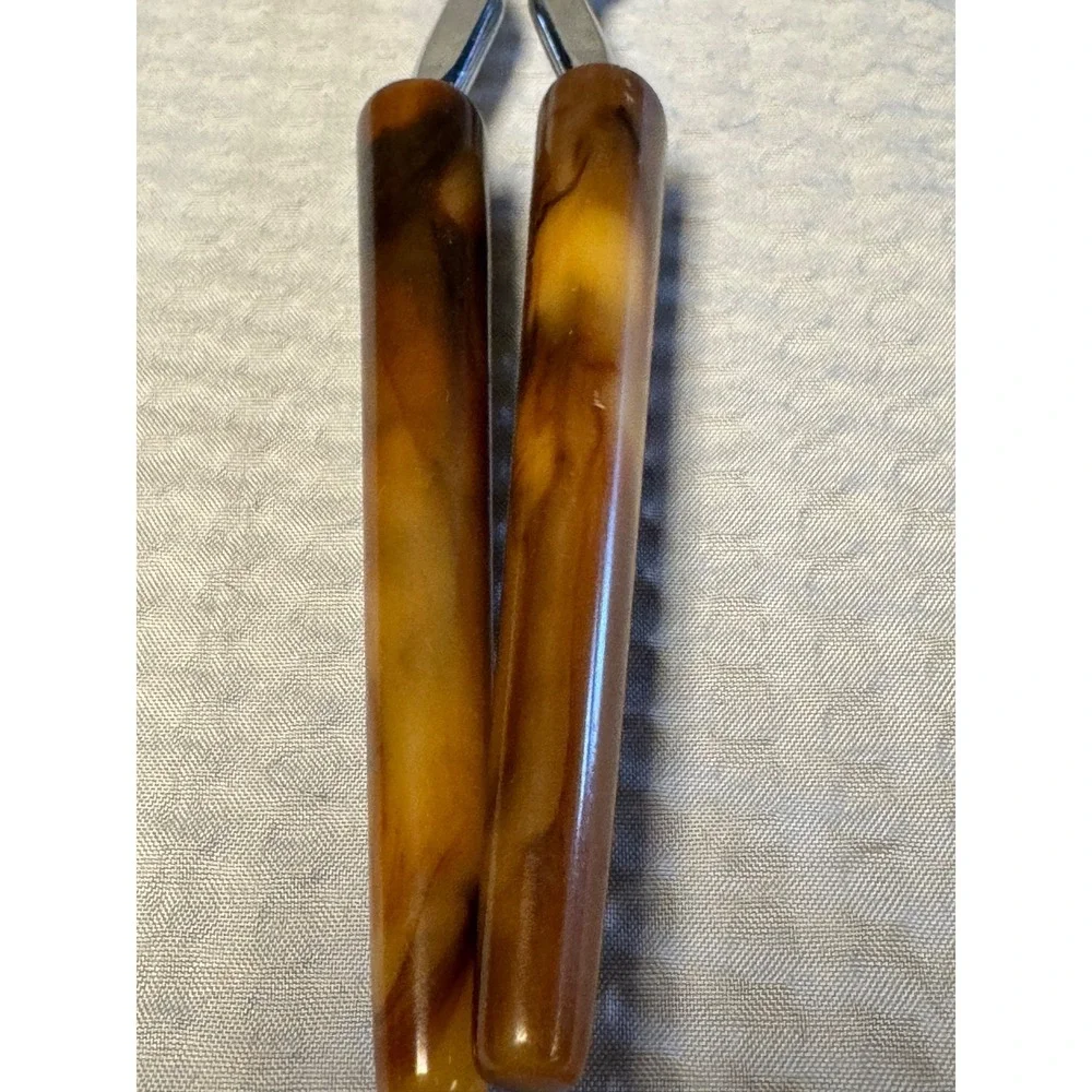 VTG Jar And Bottle Opener With Caramel Tortiose Bakelite Handles Made In USA